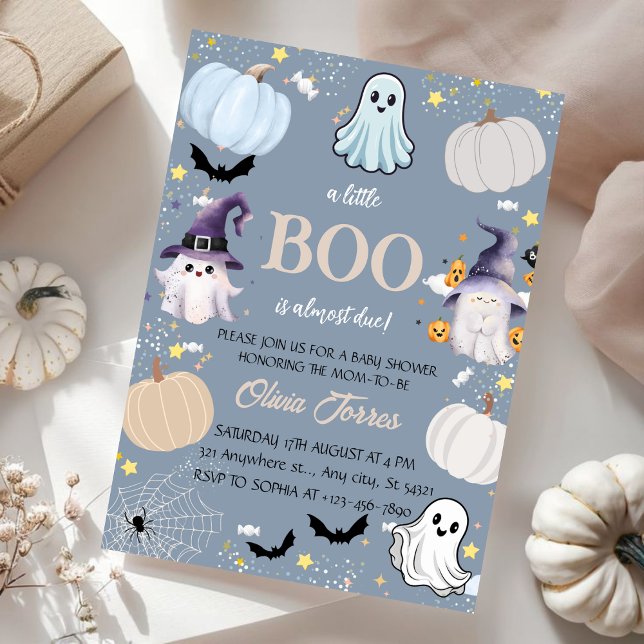 Cute Ghosts,Pumpkins, Candy,Halloween Baby Shower  Invitation (Creator Uploaded)