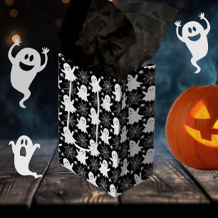 Cute Ghosts   Spiders   Spider Webs Halloween Medium Gift Bag