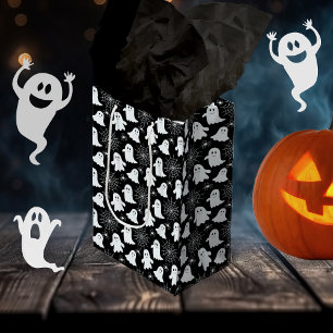 Cute Ghosts   Spiders   Spider Webs Halloween Medium Gift Bag