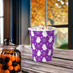 Cute Ghosts   Spiders   Spider Webs Halloween Paper Cups