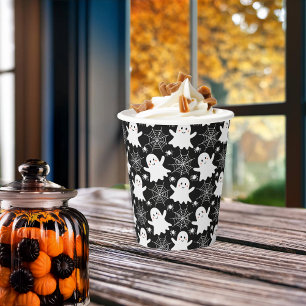 Cute Ghosts   Spiders   Spider Webs Halloween Paper Cups