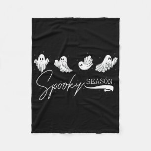 Cute Ghosts Spooky Season Funny Kawaii Halloween Fleece Blanket