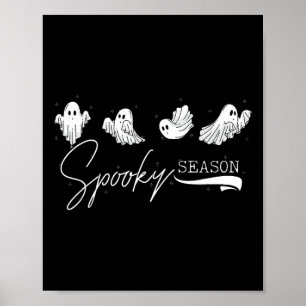 Cute Ghosts Spooky Season Funny Kawaii Halloween Poster