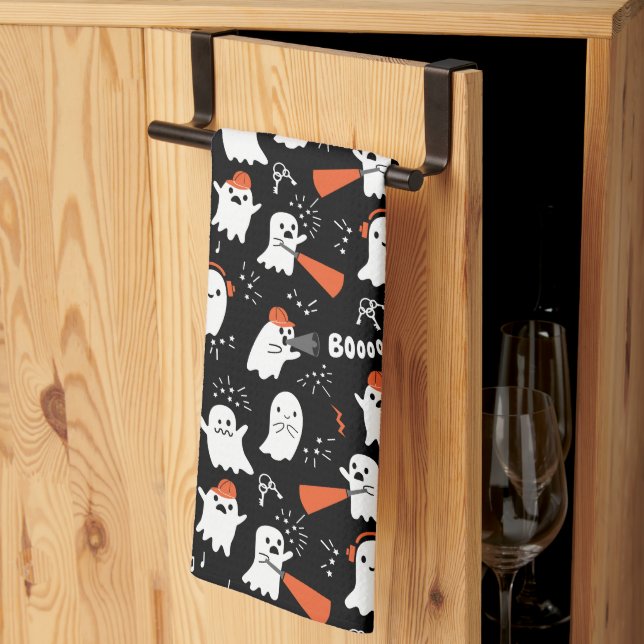 Cute Ghosts Tea Towel (Thirds Fold)