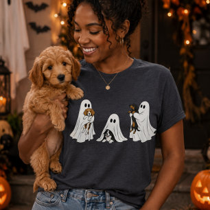 Cute Ghosts with puppy Dogs Tri-Blend Shirt
