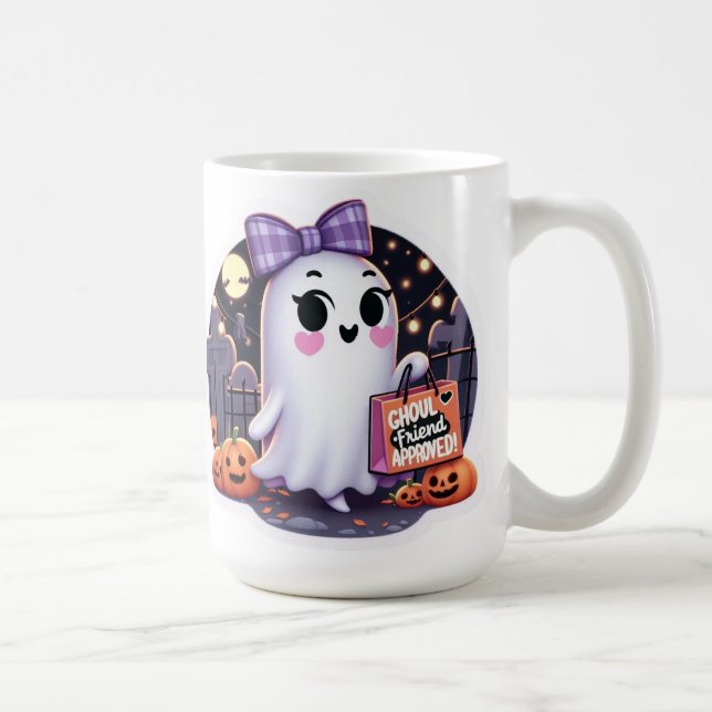 Cute Ghoul friend Approved Halloween Coffee Mug (Right)