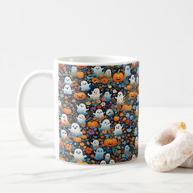 Cute Ghouls Halloween Mug (With Donut)