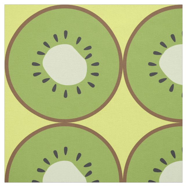 Cute Giant Kiwi fruit Yellow green Contemporary Fabric (Swatch)