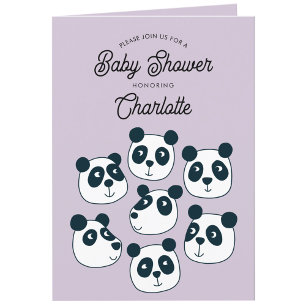 Cute Giant Panda Bear Baby Shower Invitation