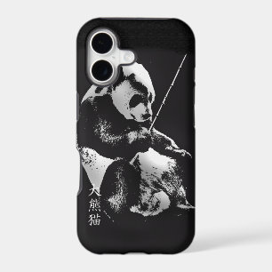 Cute Giant Panda Bear playing with Bamboo Leaves
