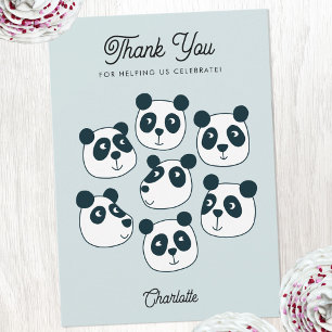 Cute Giant Panda Bear Thank You Card