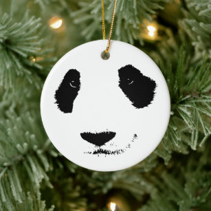 Cute Giant Panda Cartoon Graphic Design Adults Kid Ceramic Ornament