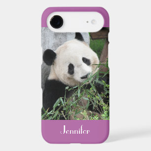 Cute Giant Panda Pale Purple Trim, Custom Name