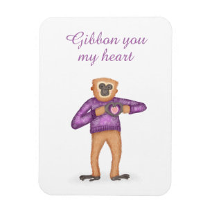 Cute gibbon magnet for a loved one