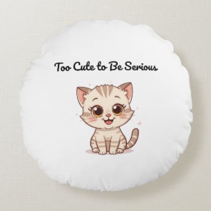 Cute Gift for Cat Lovers & Kids Round Cushion