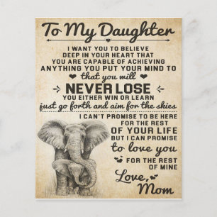 Cute Gift for Daughter, To My Daugjter Letter Flyer