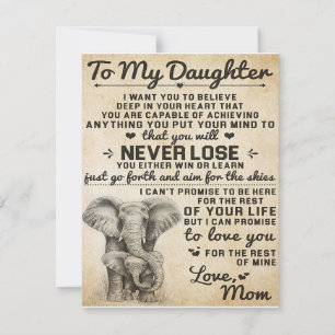 Cute Gift for Daughter, To My Daugjter Letter Invitation