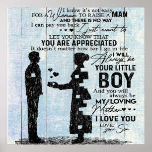 Cute Gift for Mum,Son To My Mum Letter, Poster