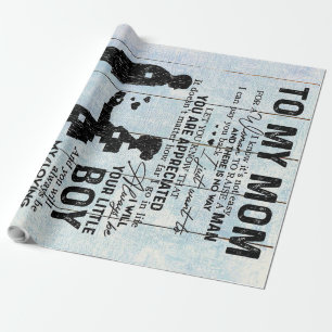 Cute Gift for Mum,Son To My Mum Letter, Wrapping Paper