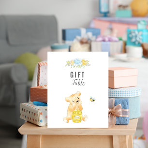 Cute Gift Table Boy Teddy Bear Baby Shower Poster