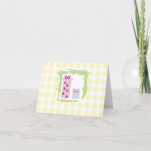 Cute gifts and yellow polka dots Card