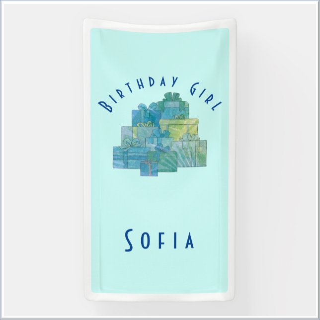 Cute Gifts for Birthday Girl Blue Green Banner (Creator Uploaded)