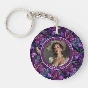 Cute Gifts For Boyfriend Custom Photo Lilies Key Ring