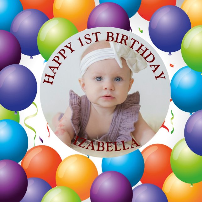 Cute Gifts Happy 1st birthday  6 Cm Round Badge (Creator Uploaded)