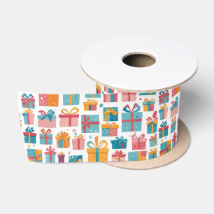 Cute Gifts in Bags and Boxes with Ribbons Pattern Satin Ribbon