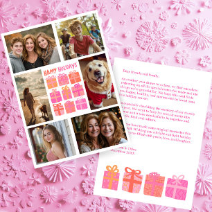 Cute Gifts Presents Hand-Drawn CUSTOM 6 PHOTO Holiday Card