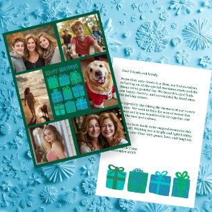 Cute Gifts Presents Hand-Drawn CUSTOM 6 PHOTO  Holiday Card