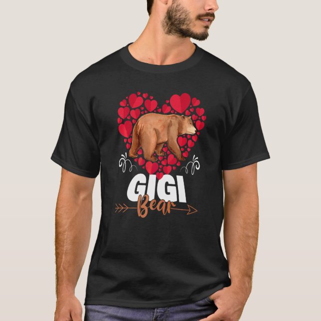 Cute Gigi Bear  Heart Grandma Happy Mother's Day W T-Shirt (Front)