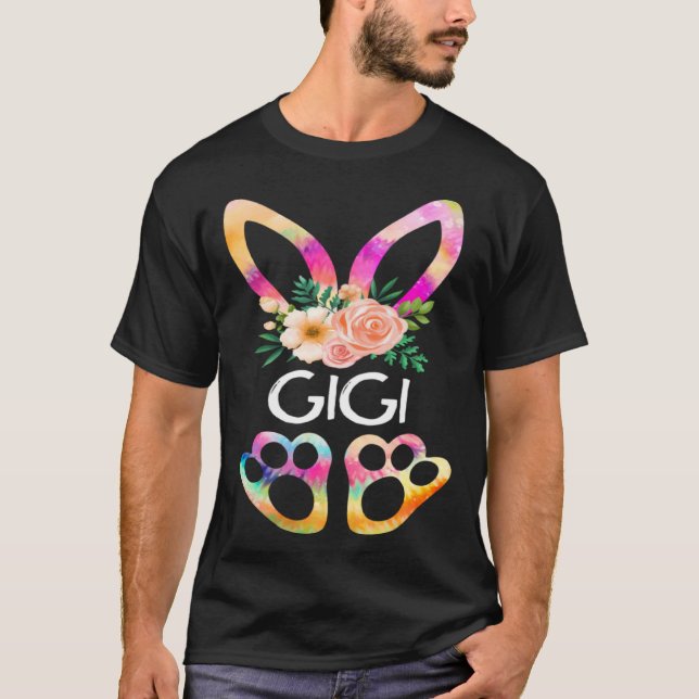 Cute Gigi Bunny Tie Dye Print  Family Easter Day G T-Shirt (Front)