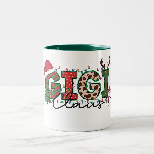 Cute Gigi Claus Two-Tone Coffee Mug (Center)