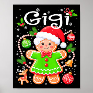 Cute Gigi Gingerbread Family Matching Christmas Co Poster