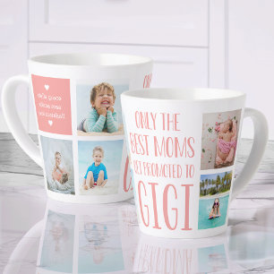 Cute Gigi Grandchildren Photo & Name Latte Mug