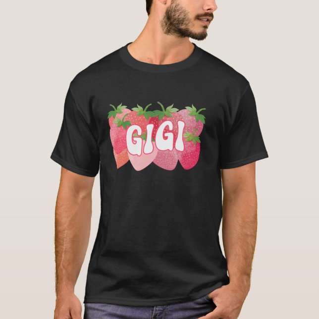 Cute Gigi Strawberry Lover Mum Mummy Happy Mothers T-Shirt (Front)