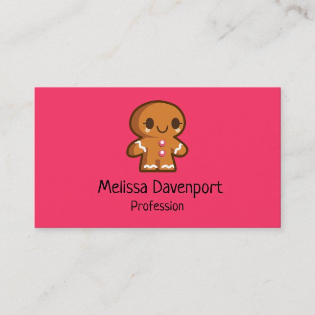 Cute Gingberbread Man Business Card (Front)