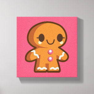 Cute Gingberbread Man Canvas Print