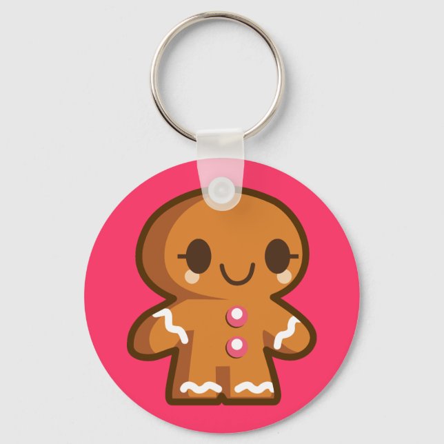 Cute Gingberbread Man Key Ring (Front)