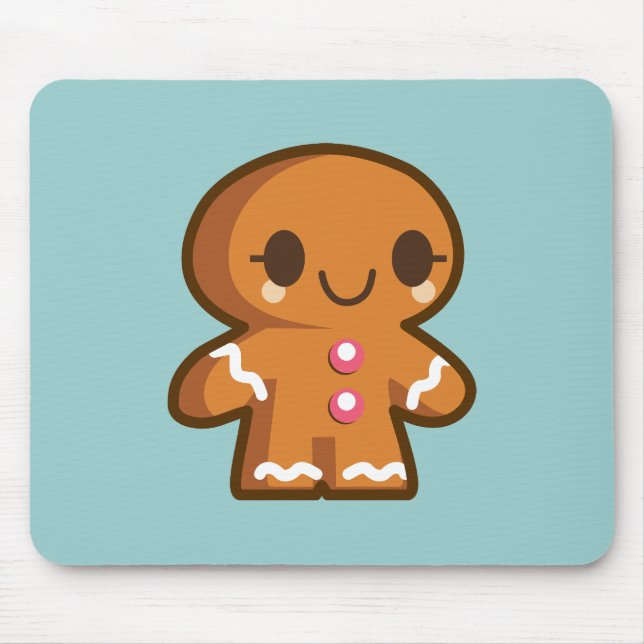 Cute Gingberbread Man Mouse Pad (Front)