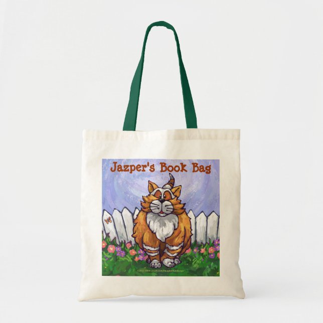 Cute Ginger Cat Book Bag (Front)