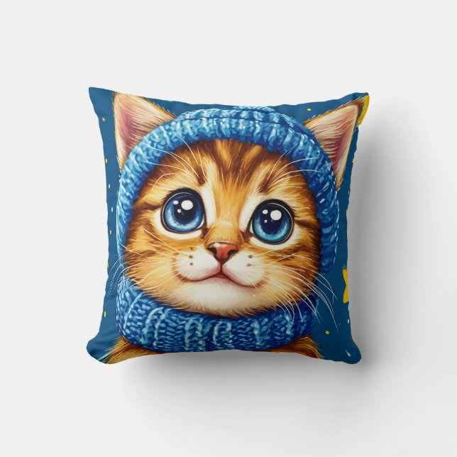 Cute Ginger Cat Face Cushion (Front)