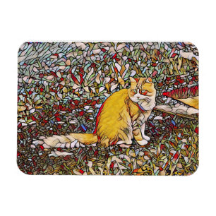 Cute ginger cat for a walk  magnet