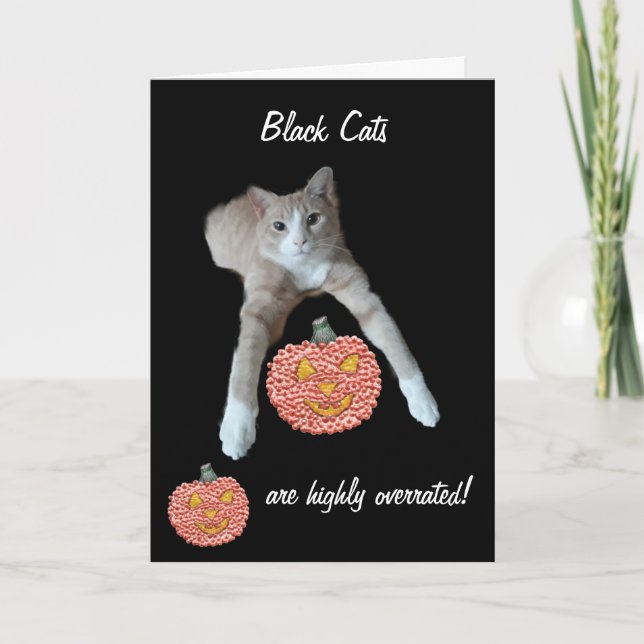 Cute Ginger Cat Halloween Card (Front)
