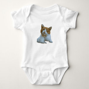 Cute Ginger Cat Illustration Baby Bodysuit