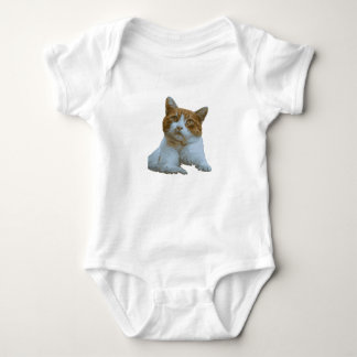Cute Ginger Cat Illustration Baby Bodysuit