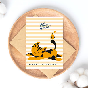 Cute Ginger Cat - Kids' Birthday Postcard