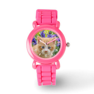 Cute Ginger Cat Kitten Photo Strapwatch dial-plate Watch