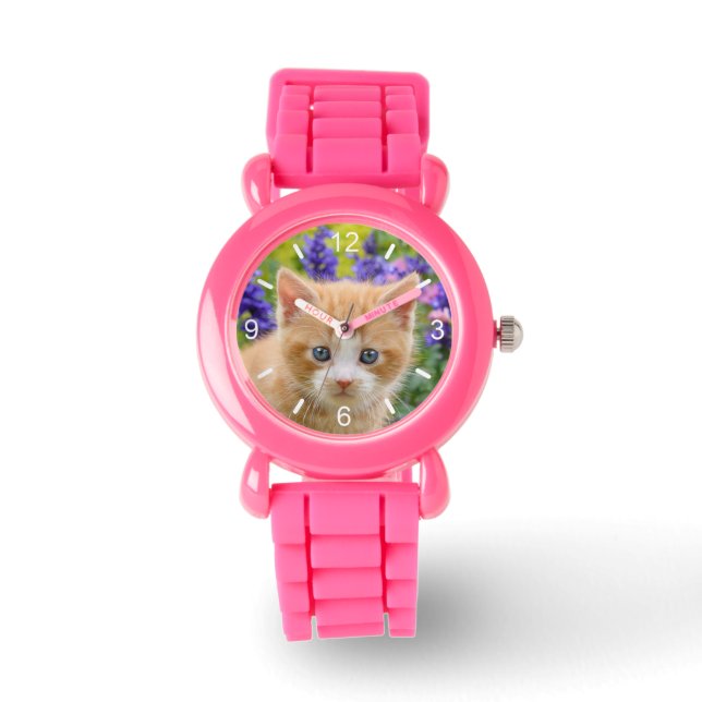 Cute Ginger Cat Kitten Photo Strapwatch dial-plate Watch (Front)